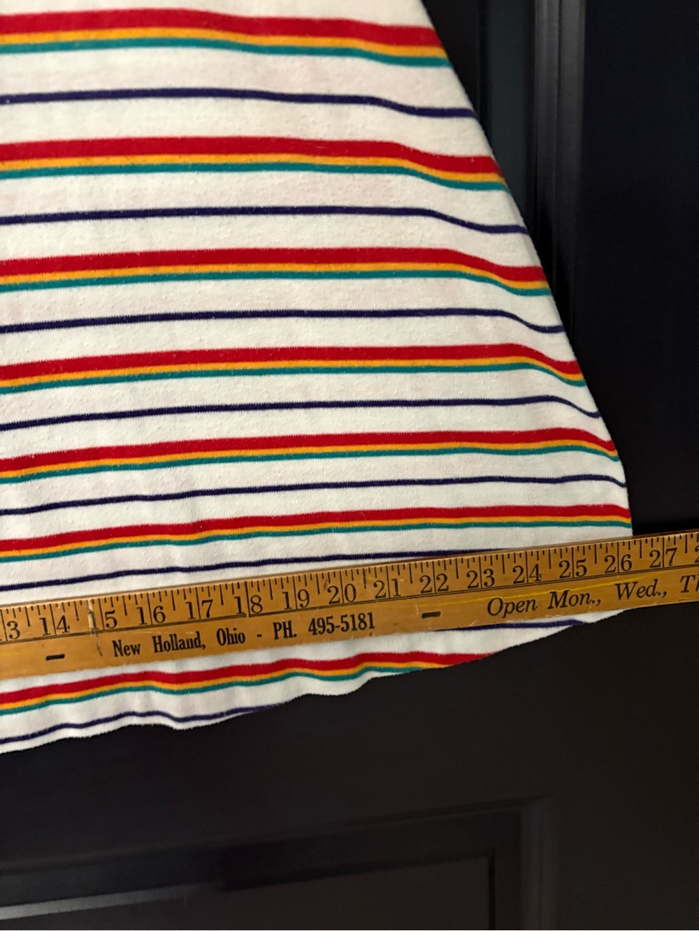 Vintage 70s Rainbow Stripe Maternity Polo Tunic Top A-Line Retro Groovy L - Picture 7 of 7